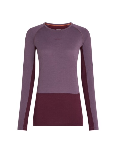 ICEBREAKER Wmns Merino 200 ZoneKnit LS Crewe, Dark Berry/Grey Plum/Cb velikost: S