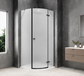 POLYSAN - GLOBE GUN METAL čtvrtkruhový sprchový kout 900x900, matné sklo, pravé GB2690MRGM