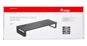 Equip 650881 černá / Podstavec pod monitor / nosnost 15 kg / 3x USB 2.0 / držák telefonu (650881)