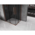 MEXEN/S - Velar L Duo sprchový kout, posuvné dveře 100 x 90, grafit, měď kartáčovaná 871-100-090-02-43-65