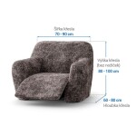 Bielastické potahy MARMO hnědé relaxační křeslo (š. 70 - 90 cm)