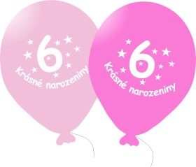 Balónek růžový KRÁSNÉ NAROZENINY číslo 6 - 5 ks balonky.cz Balónek růžový KRÁSNÉ NAROZENINY číslo 6 - 5 ks balonky.cz