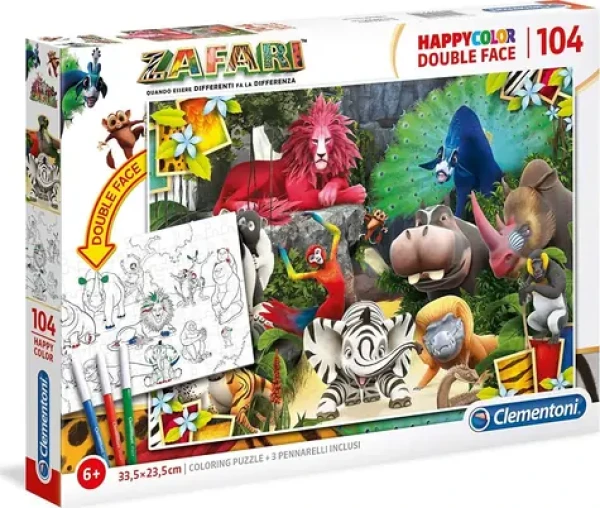 Clementoni Oboustranné PUZZLE Zafari: V džungli