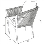Zahradní židle, hliník, látka, béžová, AZC-C1179 CRM