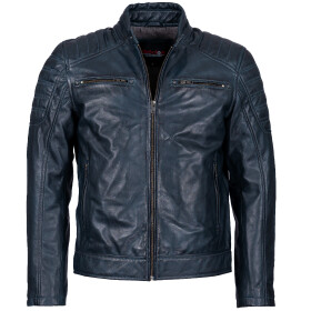 Pánská Kožená Bunda Blue Classic D’Velisse Brixton Modrá Velikost: 5XL