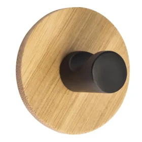 Spirella ELSIE bambusové háčky na ručníky 2 ks matně černý / samolepící / průměr 50 x 31 mm (7610583225658)
