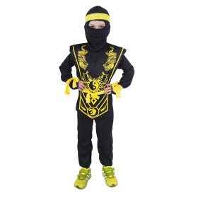Dětský kostým Ninja žlutý, vel. S