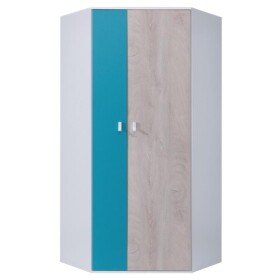 Skříň Planet 90 cm Bílý/Dub/Tyrkysový