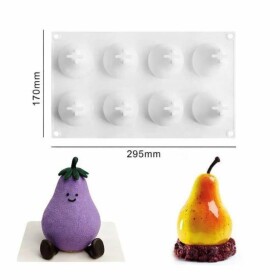 Dortisimo Silikonová forma na pečení/na mražené dezerty Hruška (na 8 ks) 29,5 x 17 cm