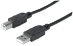 Manhattan USB 2.0 A-B černá / Propojovací kabel / 1,8 m / 480 Mbit/s (333368)