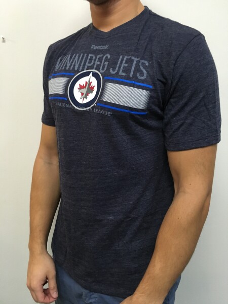 Reebok Pánské Tričko Winnipeg Jets Team Stripe Overlay Velikost: S, Distribuce: EU