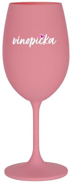 VÍNOPIČKA růžová sklenice na víno 350 ml