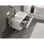 MEXEN/S - Orio koupelnová skříňka pod umyvadlo 80 cm s deskou, 2 zásuvky, bílá lesk 91A10-08047-2-BFFC00