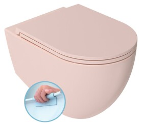 ISVEA - INFINITY závěsná WC mísa, Rimless, 36,5x53cm, růžová Salmon 10NF02005-2S