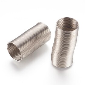 Paměťový drát z karbonové oceli - platinový - Ø 2 cm x 0,6 mm - 70 vrutů