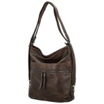 Trendy dámský koženkový kabelko-batoh Kavya, coffee