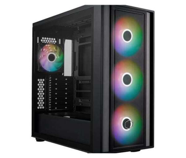 Cooler Master case MasterBox 600, ATX, Průhledná bočnice, 3x 140mm ARGB Fan, 1x 120mm ARGB Fan, ARGB Hub, Černá EDF_1566380