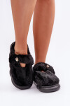Kožené Pantofle S Malou Broží Černé Primaria 36/37
