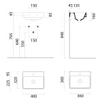 GSI - NUBES keramické umývátko 40x32cm, creta mat 9684108
