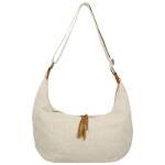 Trendy textilní dámská kabelka na rameno Ester, béžová