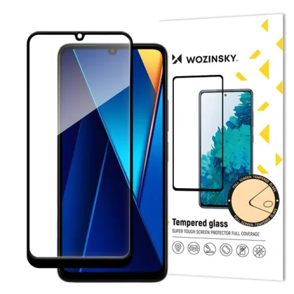 Wozinsky Full Glue černý rámeček / Tvrzené sklo / Xiaomi POCO C65, Redmi 13C