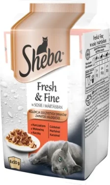 Sheba Fresh & Fine Hovězí a Kuřecí ve šťávě 6 x 50 g