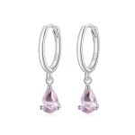 Stříbrné náušnice Swarovski Elements Dióna, stříbro 925/1000, Růžová