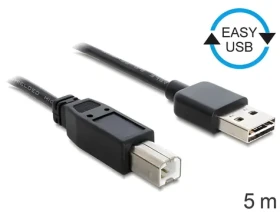 DeLock EASY-USB černá / Kabel USB-A (M) - USB-B (M) / 5 m / USB 2.0 (85553)