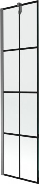 MEXEN/S - Next vanová zástěna FIX 50 x 150, černá vzor, grafit metal 895-050-000-00-77-95