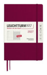 Týdenní plánovač & Zápisník Port Red, Medium A5 2027, anglicky