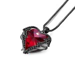 Náhrdelník Swarovski Elements Dark Angel Ruby - andělská křídla, Červená 40 cm + 5 cm (prodloužení)