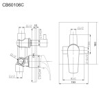 MEREO - Sprchová podomítková baterie s přepínačem, Sonáta, Mbox, hranatý kryt, chrom CB60106C