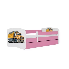 Dětská postel Babydreams+SZ růžová 80x180 Náklaďák