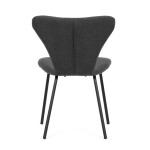 Židle jídelní, šedá látka, nohy černý kov