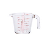 Kitchen Craft Mini skleněná odměrka 40 ml, červená barva, čirá barva, sklo