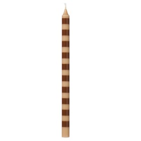 Ib Laursen Svíčka Taper Brown 20 cm, hnědá barva, vosk