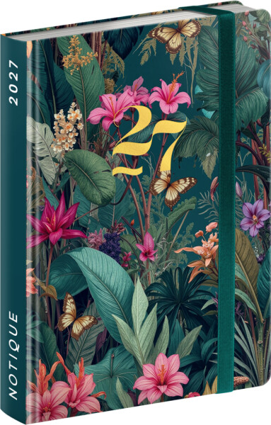 NOTIQUE Weekly Purse size planner Tropical Jungle 2027, 9,8 x 14,5 cm