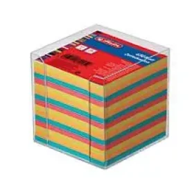 Herlitz Krabička na poznámky 9 x 9 x 9 cm / 650 listů čtyřbarevná / průhledná (1600253)