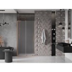 MEXEN/S - Velar L posuvné sprchové dveře 90, dekor, měď kartáčovaná 871-090-003-31-65