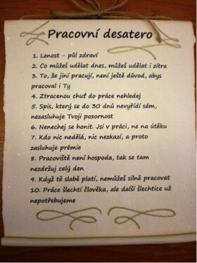 Bene Pergamen - desatero pracovní