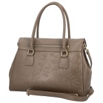 Luxusní dámská kožená kabelka na rameno Florentina, taupe