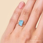 Royal Fashion prsten 14k zlato Vermeil GU-DR15849R-ROSEGOLD-AQUAMARINE Velikost: 10 (EU: 61-63)