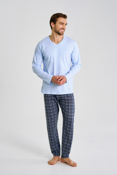 3475 PÁNSKÉ DLOUHÉ PYŽAMO MARK M-2XL modrá XL