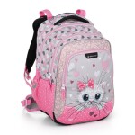 Bagmaster LUMI 22 A školní batoh - bílá kočka s mašlí