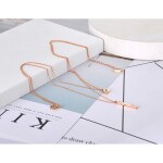 Dvojitý ocelový náhrdelník Sara - chirurgická ocel, Zlatá 38 cm + 5 cm (prodloužení)