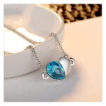 Souprava náhrdelníku, náušnic a náramku Heart Seablue - srdíčko, Světle modrá 40 cm + 5 cm (prodloužení)