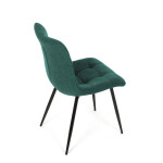 Židle jídelní, zelená látka, černý kov