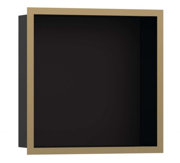 HANSGROHE - XtraStoris Individual Výklenek do stěny s designovým rámem, 30x30x10 cm, matná černá/kartáčovaný bronz 56098140