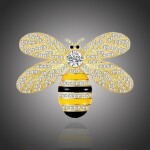 Brož Swarovski Elements Josette Gold - včela, Zlatá