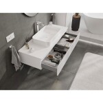 MEXEN/S - Rivel koupelnová skříňka pod umyvadlo 120 cm s deskou, 1 šuplík, reliéf , bílá mat 91A20-12023-1-BFC01